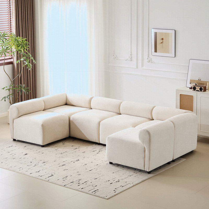114 po Canapé modulaire en forme de U 6 pièces