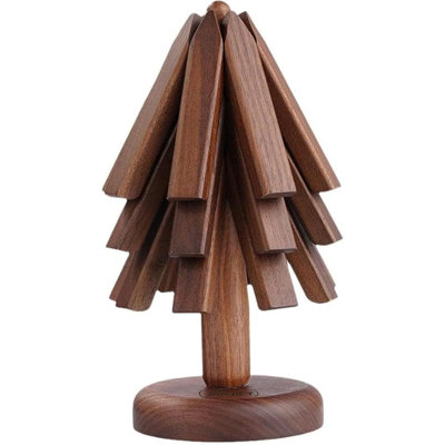 Walnut Trivet Set with Tree Shape Design (3-Pack)