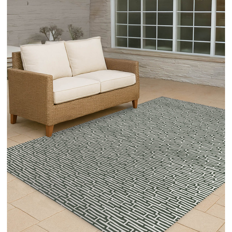 Tapis d'extérieur antidérapant Twilight Labyrinth, Rectangulaire 8 pi x 10 pi