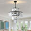 Lustre - conception moderne en cristal de 20 po, finition noire, conception à 4 niveaux-336836569