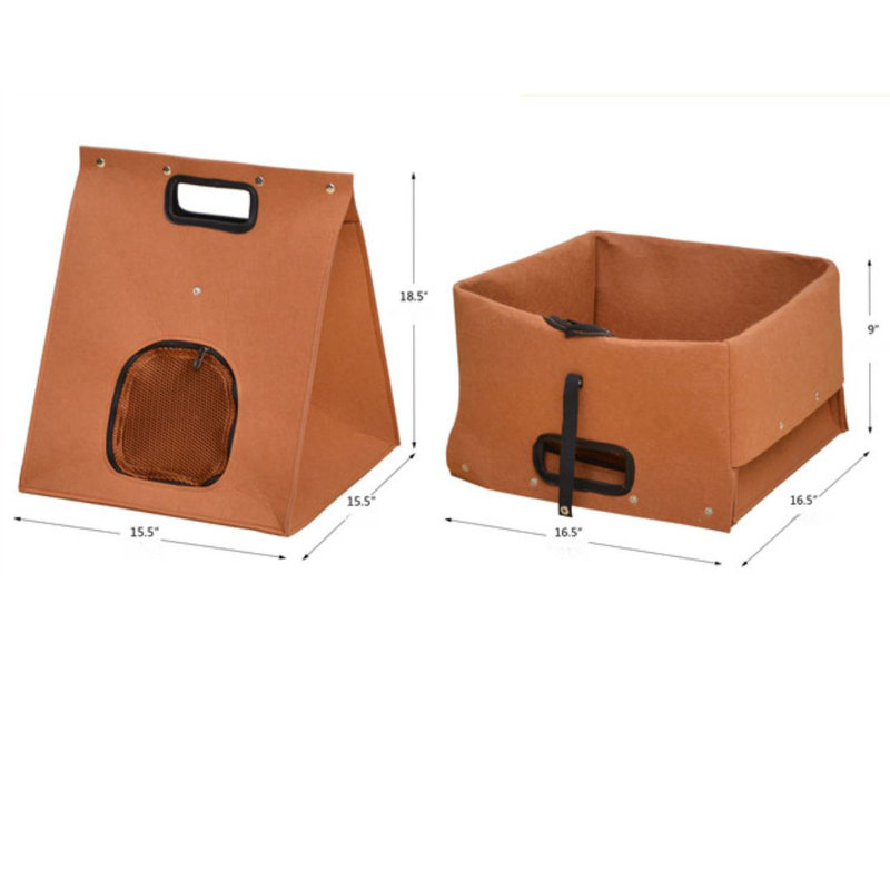 Wool Tent Pet Bed, Orange