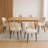 Modern Upholstered Dining Chair with Curved Back & Metal Legs-716042676
