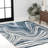 Ledea Contemporary Glam Abstract Marble Turquoise/Cream Rug-772801330