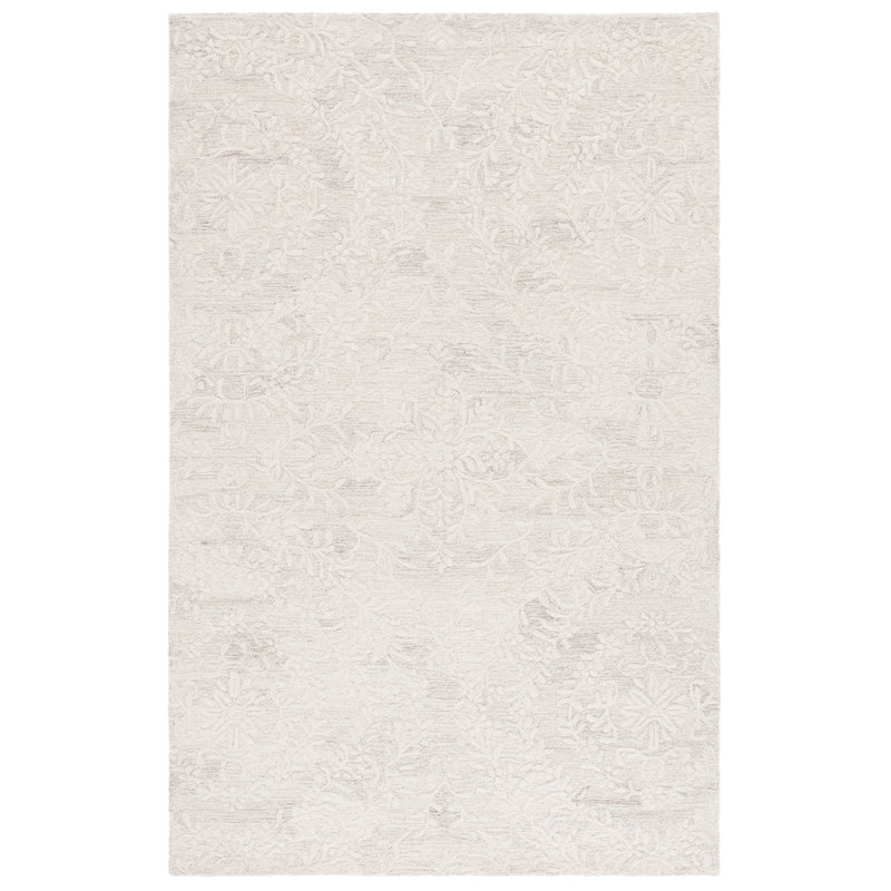 401 Hand Tufted Wool Pile Floral Rug, Rectangle 4' x 6'