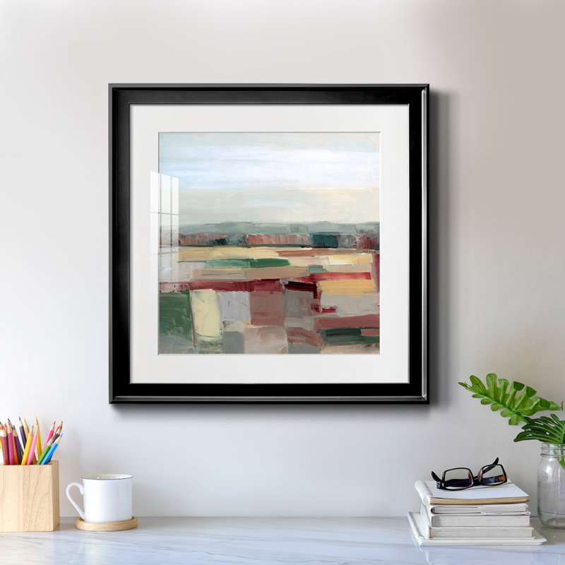 Tapisserie de champ - peinture encadrée, H 17,5 po x l 17,5 po x P 1,5 po, Papier encadré noir