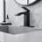 Matte Black Waterfall Single Hole Single-Handle Low-Arc Bathroom Sink Faucet With Pop-Up Drain Assembly