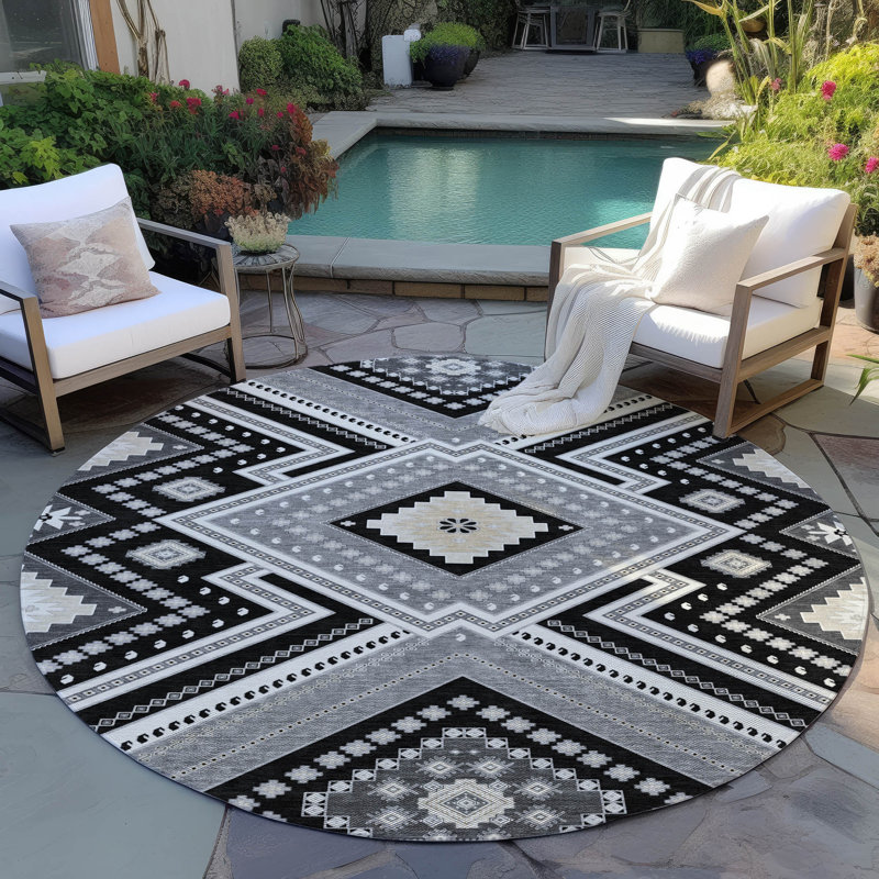 Tapis rond 8 po Tribal