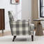Fauteuil d'appoint en mélange de coton gris avec garniture cloutée pour le salon et la chambre à coucher-839121529