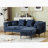 L Shaped Sectional Sofa , Convertible Storage Ottoman,Chenille ,Square Arm-11687848