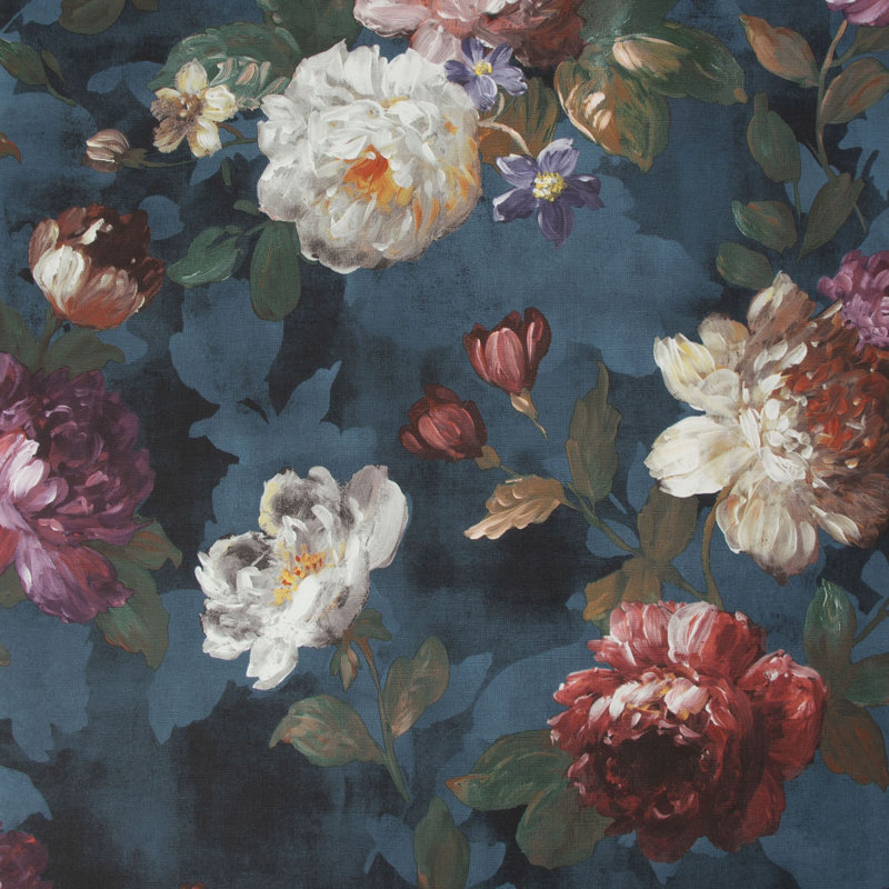 Superfresco Easy Isabelle Floral Wallpaper, Navy Blue