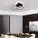3-Light 65cm LED Flush Mount,Modern Dimmable LED Ceiling Light With Remote,Square Aluminum Frame