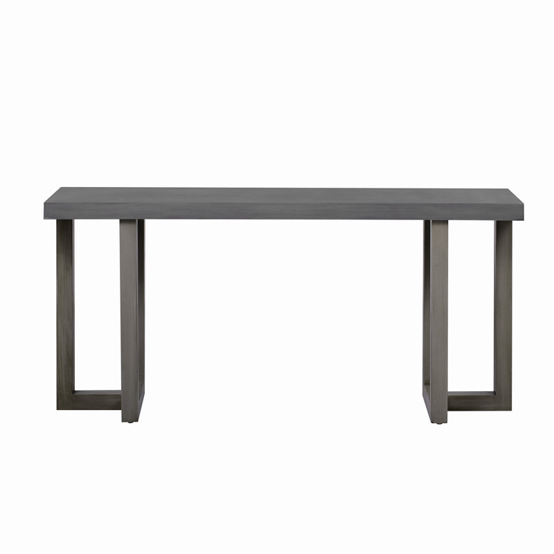 Console à conception géométrique avec pieds en pin massif, Gris foncé / Gris pâle