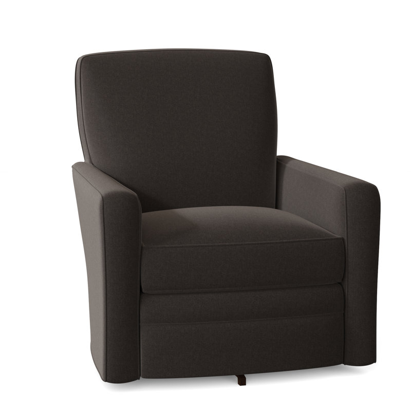 Idana Upholstered Swivel Armchair, Handsome 45 Black Performance Twill, No