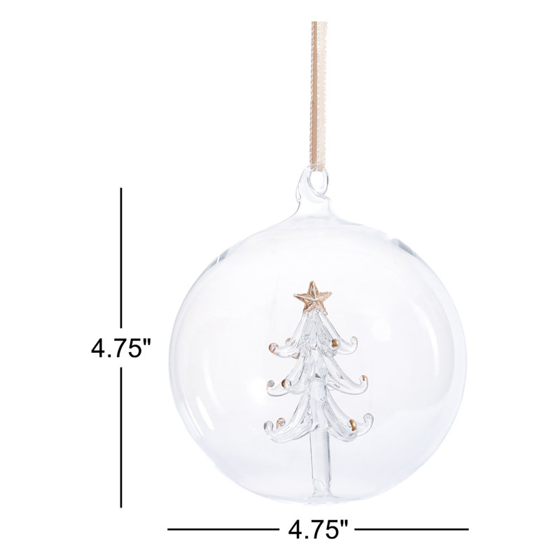 Boule en verre, H 4,75 po x l 4,75 po x P 4,75 po, Ensemble de 4
