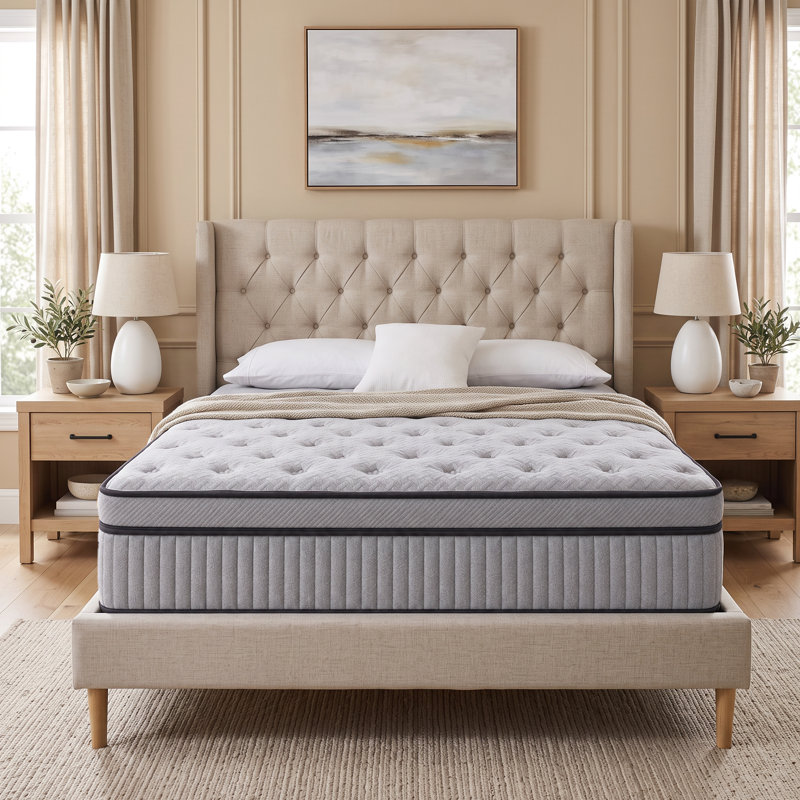 Matelas hybride en mousse à mémoire de fermeté moyenne (8 po/10 po/12 po/14 po), certifié CertiPUR-US, 14, Twin