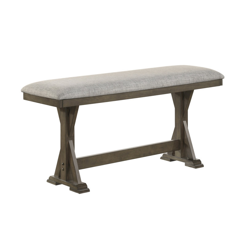 Banc rembourré à hauteur de comptoir brun rustique avec design contemporain pour îlot de cuisine