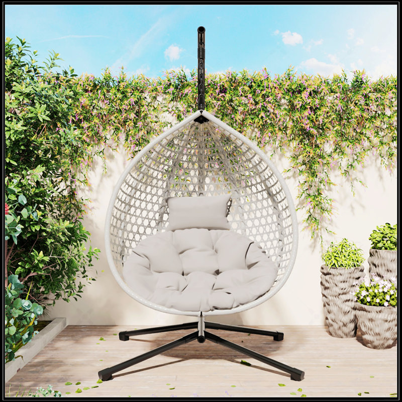 Fauteuil à œufs suspendu polyvalent, Gris, Beige