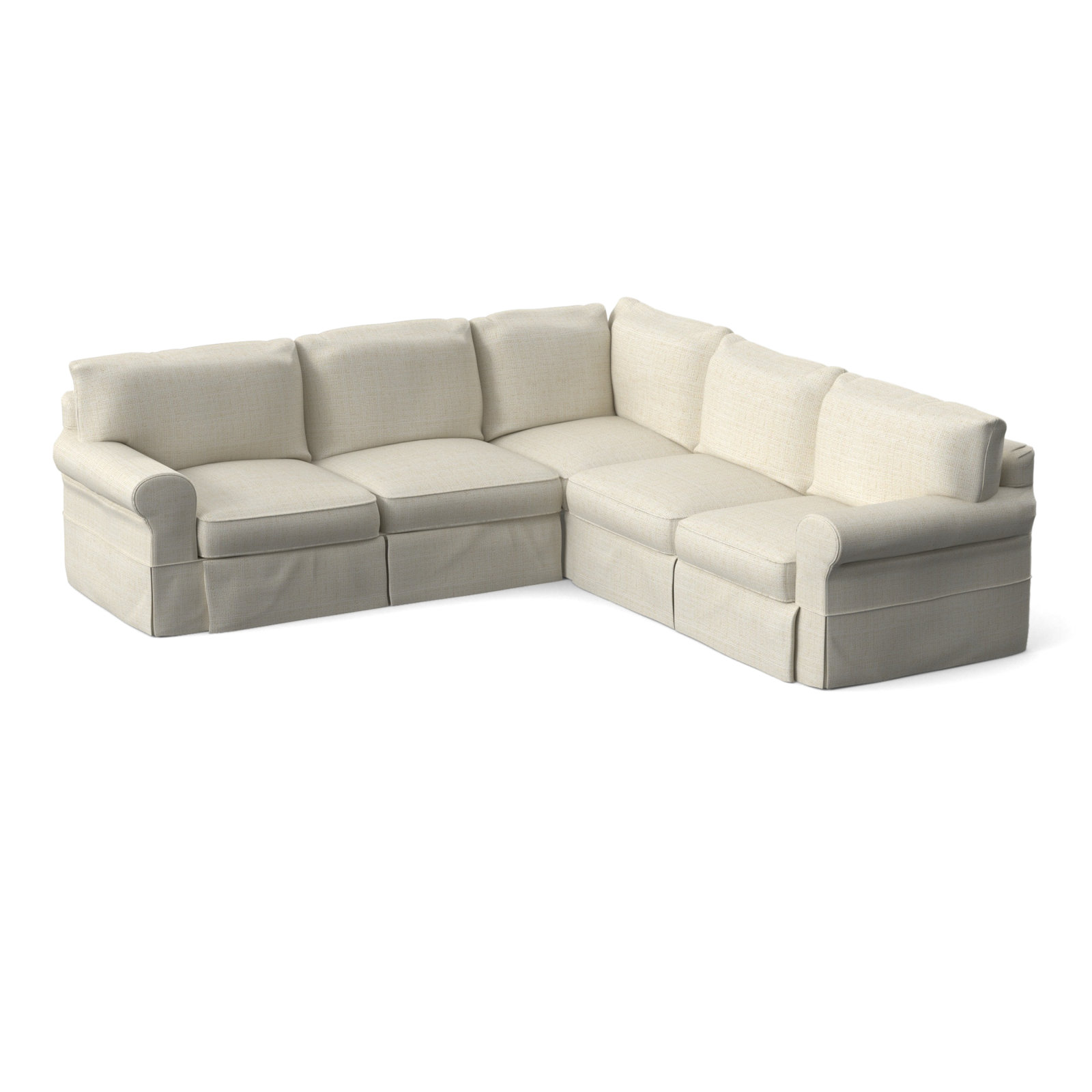 Amari Slipcovered L-Sectional, Right Hand Facing, Bevin Natural Linen Blend