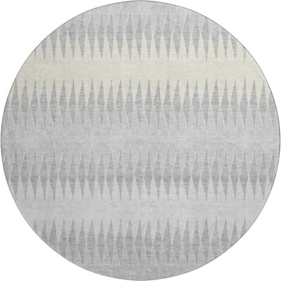 Premium Machine Washable Prisco Silver Rug