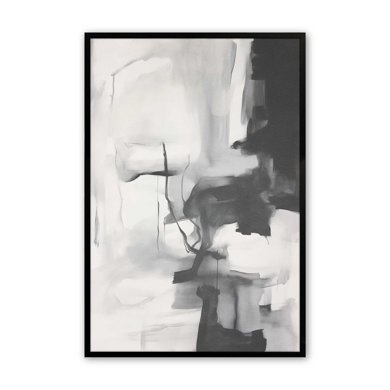 Impression monochrome Whisper II, H 11 po x l 9 po, Cadre noir satiné