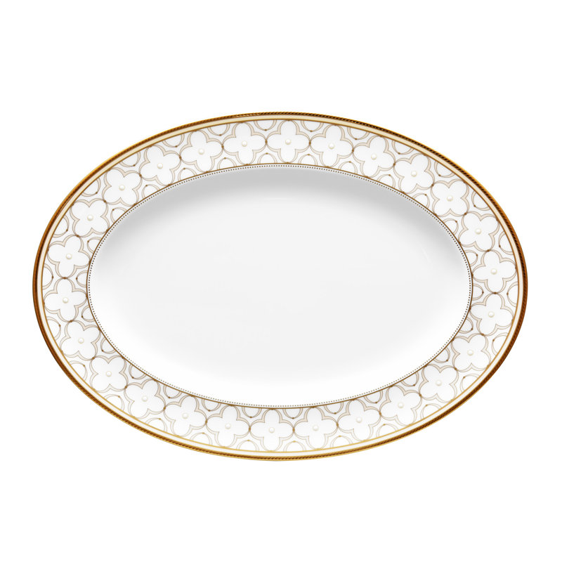 Noritake Trefolio Gold Oval Platter, 14"