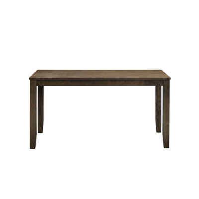 Table de salle à manger rectangulaire, contemporaine, teinte noyer, bois d'hévéa massif, cuir synthétique, table rectangulaire à abat-jour durable en bois et avec 35 po de profondeur, 59 de largeur, 30 de hauteur, 50 lb