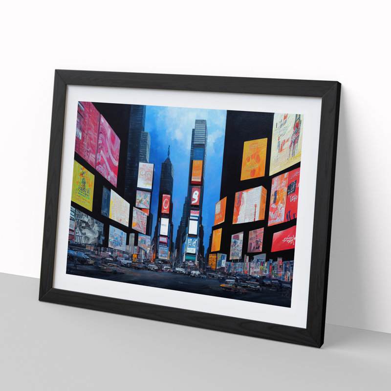 Times Square Vol.4 - Single Picture Frame Print, 46cm H x 64cm W x 2cm D, Black Framed