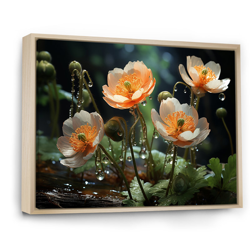 Fleurs colorées de plantes sauvages - impressions d'art mural, Cadre naturel flottant, H 16 po x l 32 po