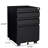 Modern 3 - Drawer Filing Cabinet, Office Storage In Black Metal, 2 Keys For Lockable Drawers, 1 Pencil Tray, Third With Massive Big Items, Removable Hanging Rods, 5 Brakes, Easy To Up Metal Unit,