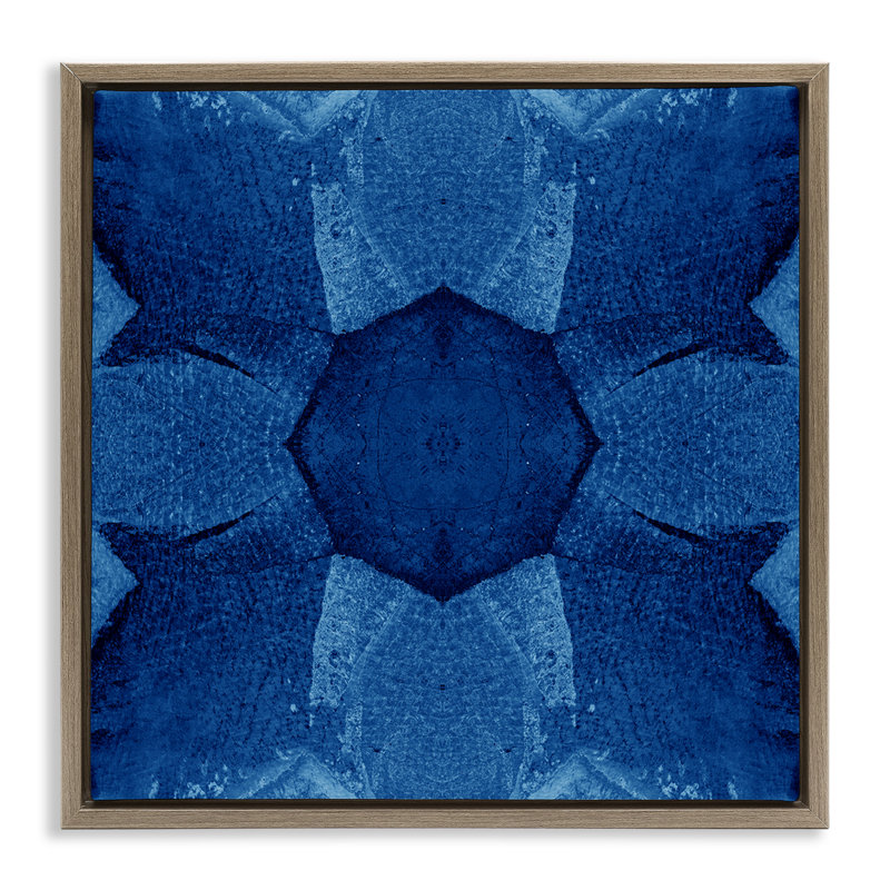 Cadre flottant bleu par El Perkin, Cadre flottant orme Montalcino, H 25 po x l 25 po