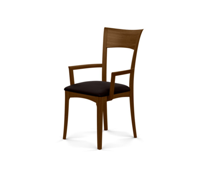 Ingrid 19.25'' H Upholstered Cherry Armchair, Natural Walnut, Ebony