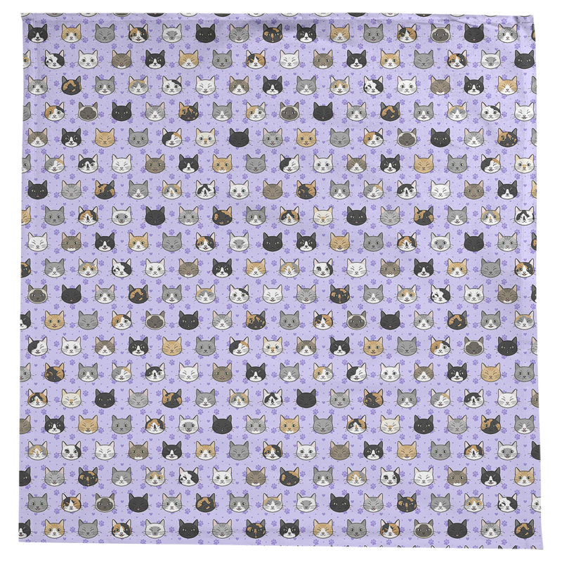 Nappe à motif chat kitty Avicia, Mauve