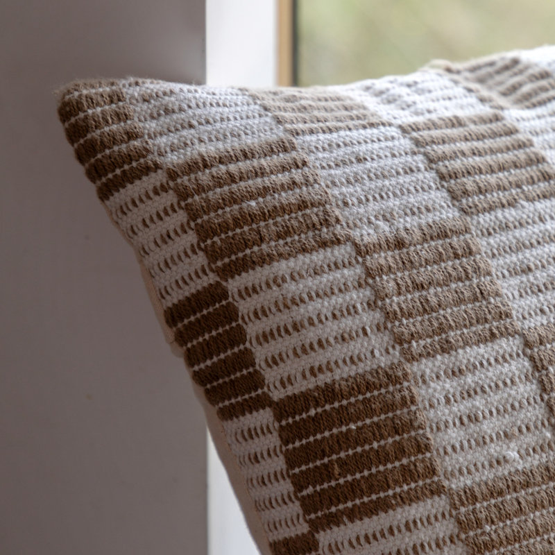 Winston Taupe Check Throw Cushion