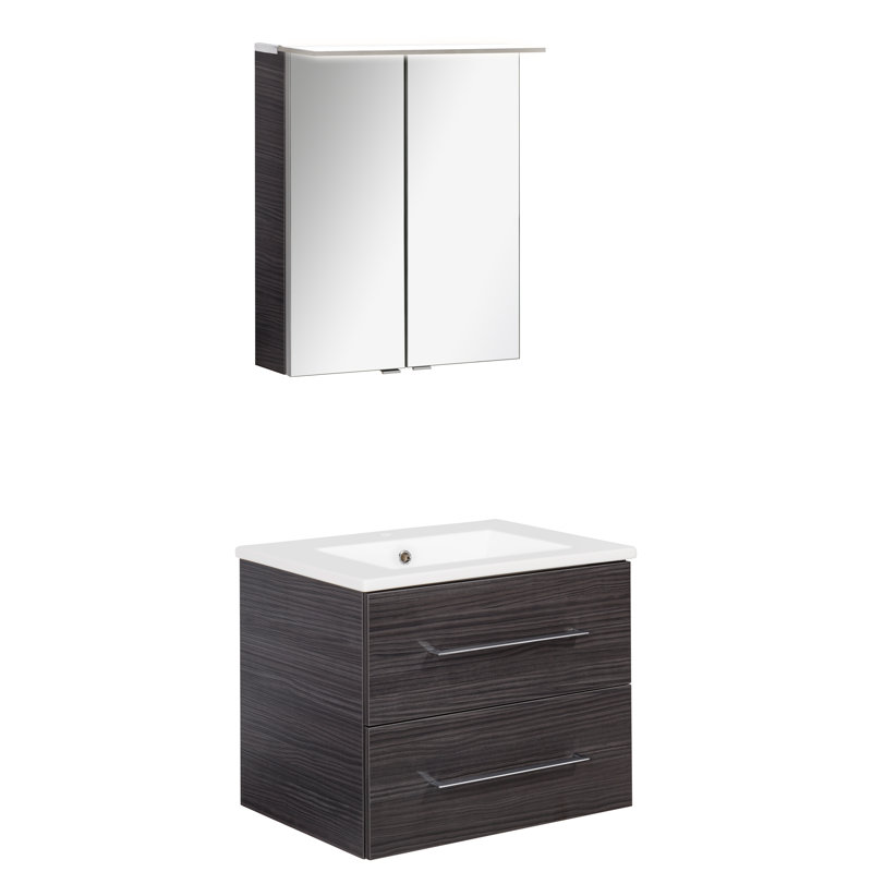 Bathroom Suite, Dark Wood