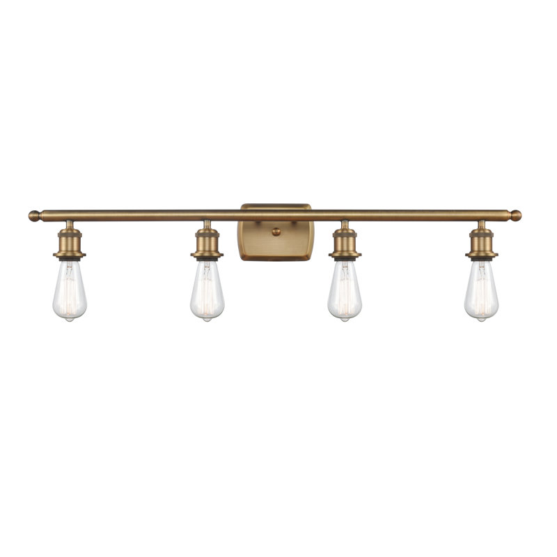 Orrwell 4 - Light Dimmable Vanity Light, 6 Watt Vinage LED Bulb, Brushed Brass