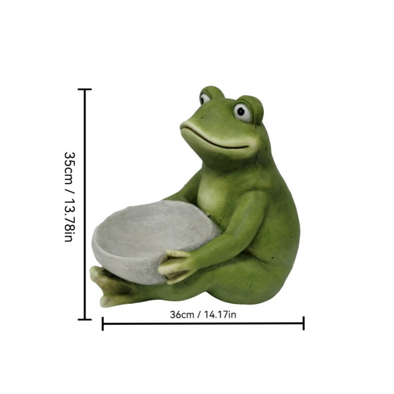 Resin Frog Statue Bird Feeder