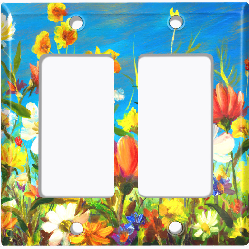 Magnifique plaque murale 2 fleurs