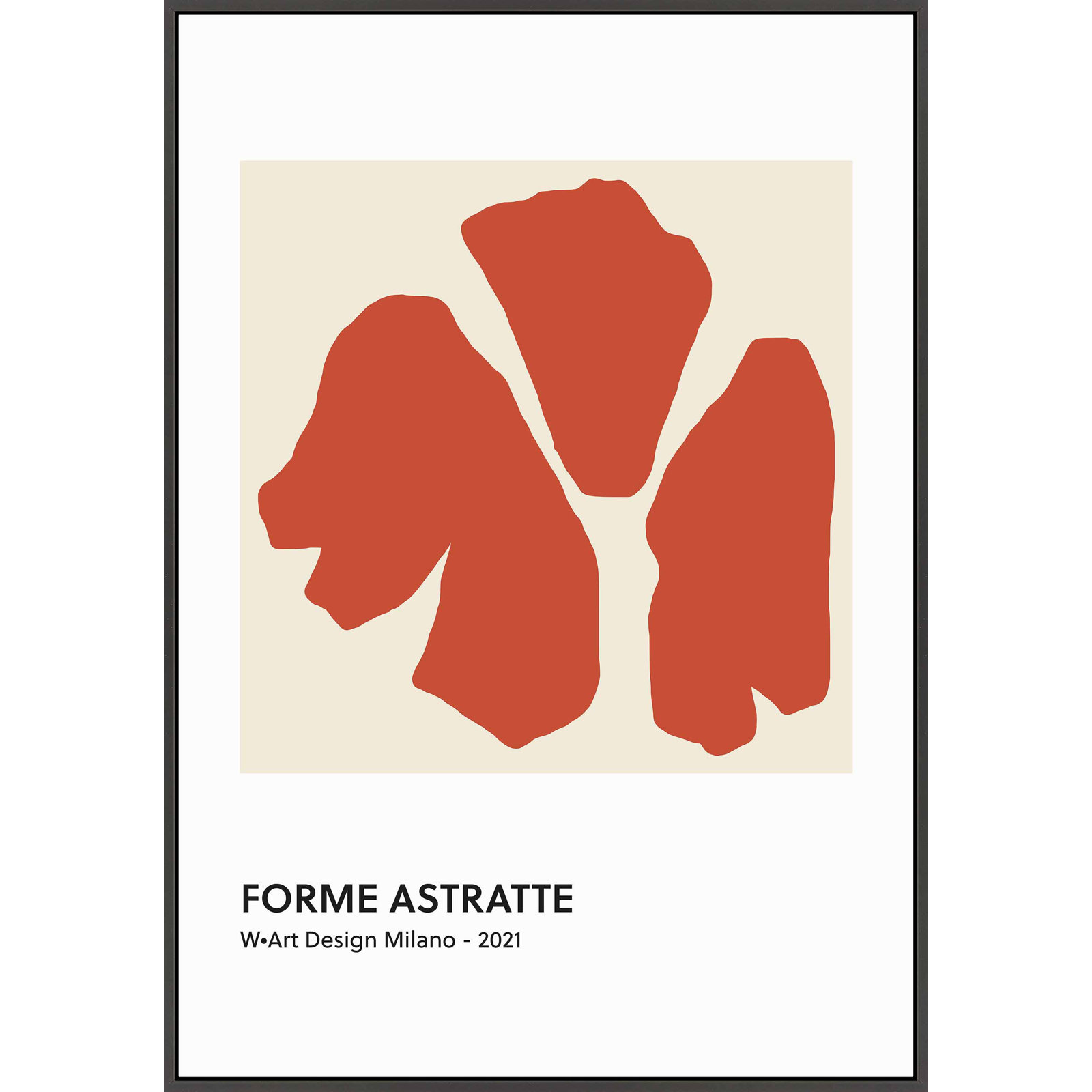 Forme Astratte Red by Romina Gadler, Black Framed Canvas, 25" H x 17.5" W x 1.25" D