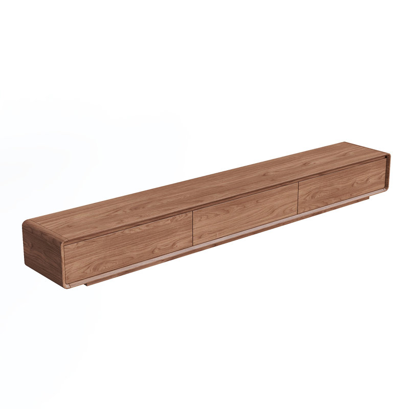 94.5" Modern Walnut TV Stand Media Console With Drawer Storage, 12.2" H x 94.5" W x 14.6" D