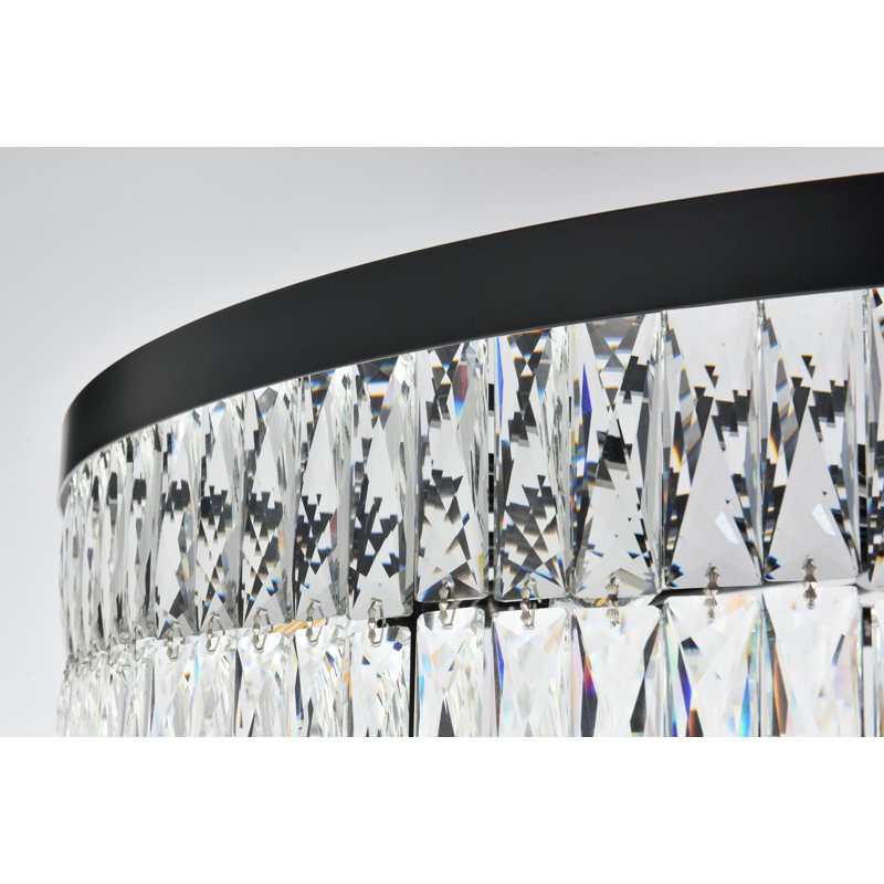 Lustre rectangulaire 41 pouces Iva, Noir, noir, noir, noir