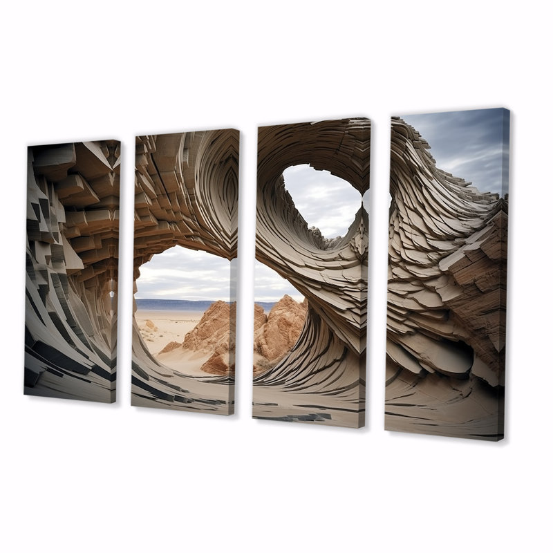 Art mural surréalisme surréalisme, "Space Canyon I", H 32 po x l 64 po