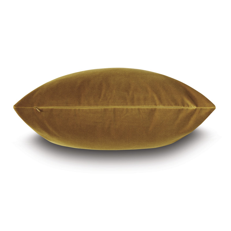 Uma Velvet Square Pillow Cover & Insert, 22"H x 22"W x 5"D, Gold