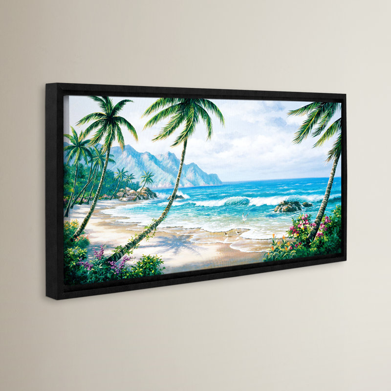Impression sur toile Paradise, H 18 po x l 36 po x P 2 po, Cadre flottant noir