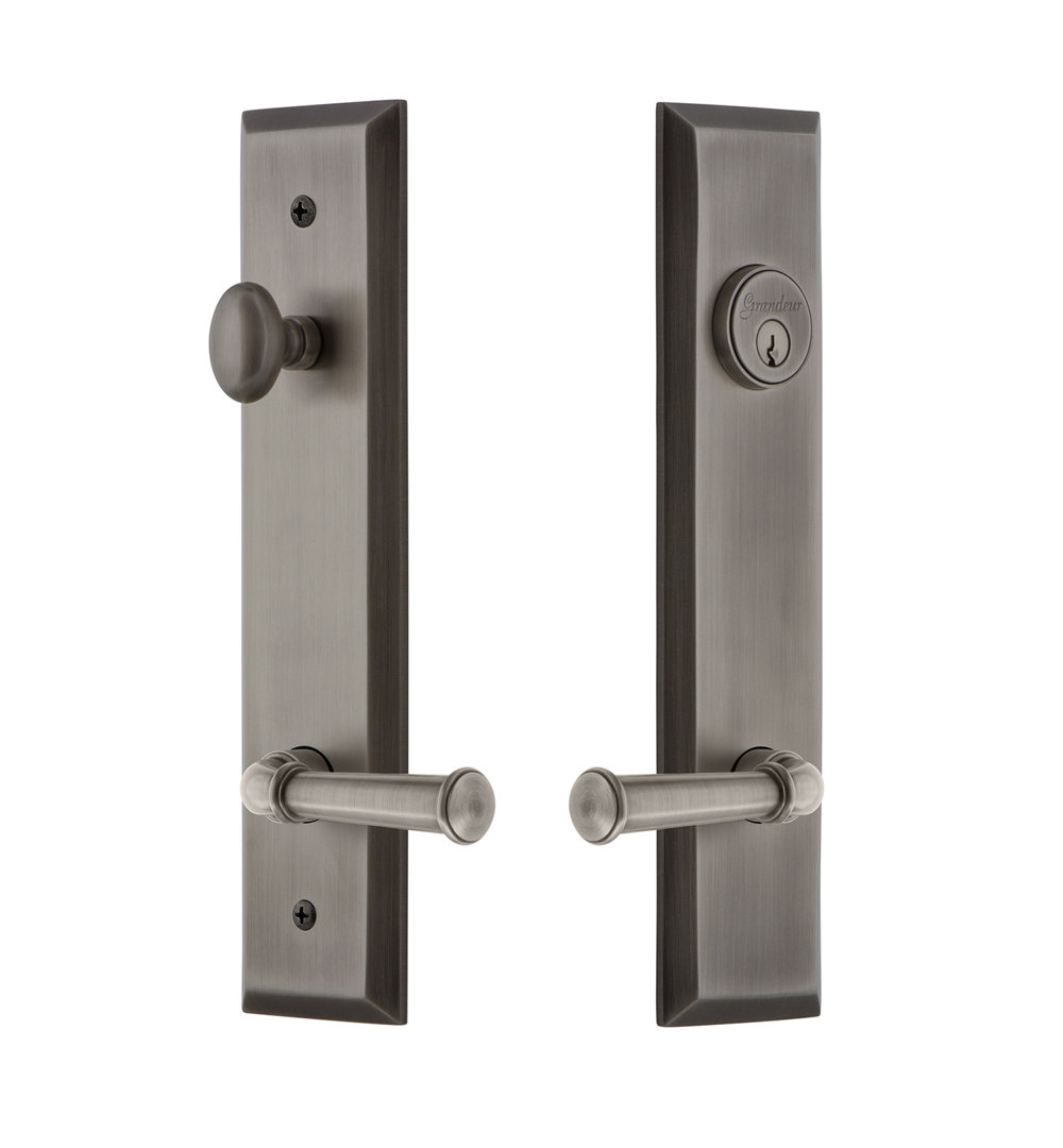 Fifth Avenue Tall Plate Complete Entry Set with Single Cylinder Deadbolot and Georgetown Lever Grandeur 