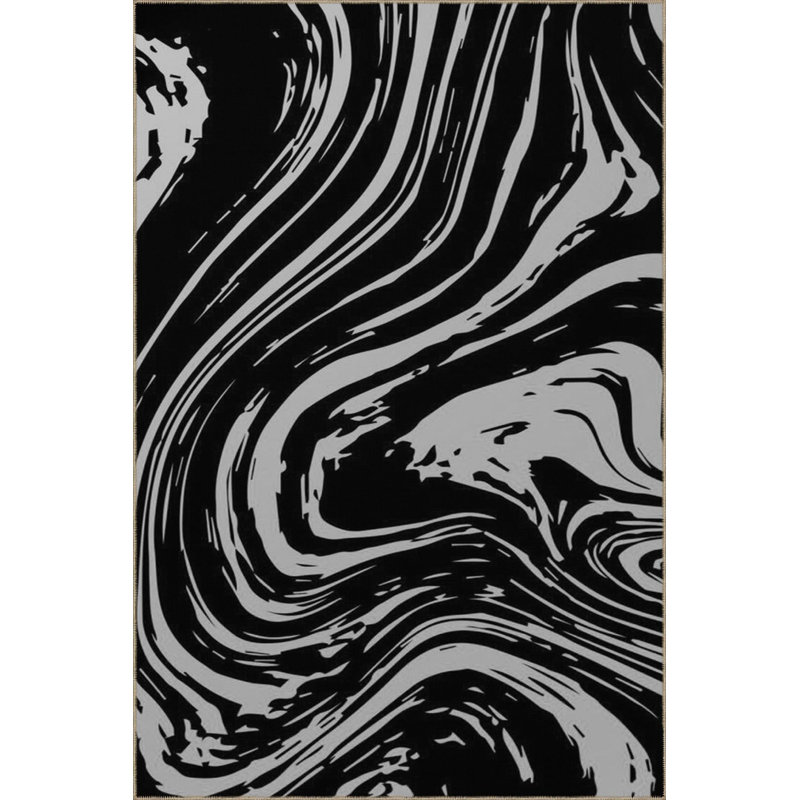 Tapis noir lavable noir, Sous-tapis carré 3 pi 11 po inclus
