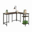 Bureau rustique brun avec tablettes réglables et rangement dissimulé - Durable et élégant pour le bureau à domicile ou la salle d'étude
