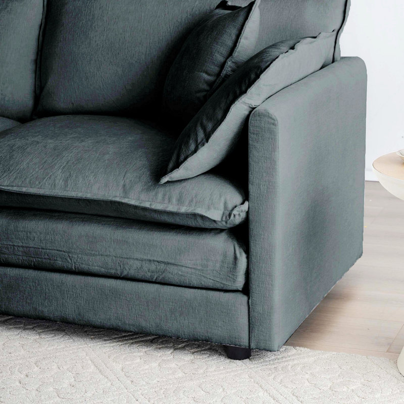 Chenille Modular Sectional Sofa, 33.02" H x 111.52" W x 57.42" D, 4