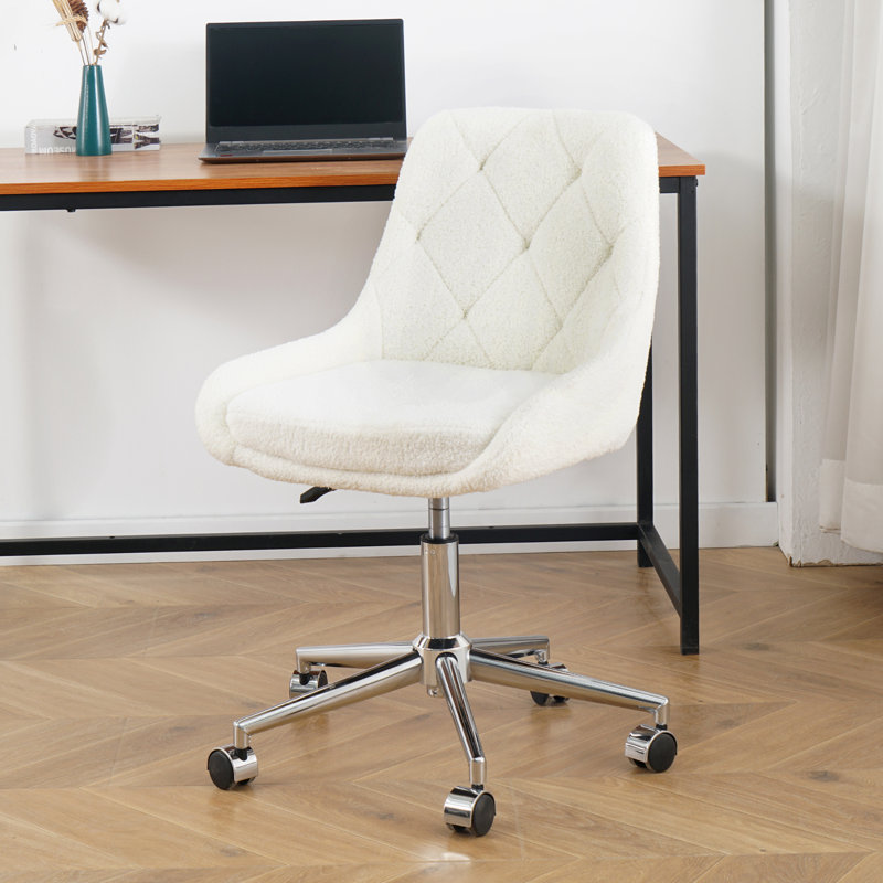Chaise de bureau Talysa, Beige, Argent