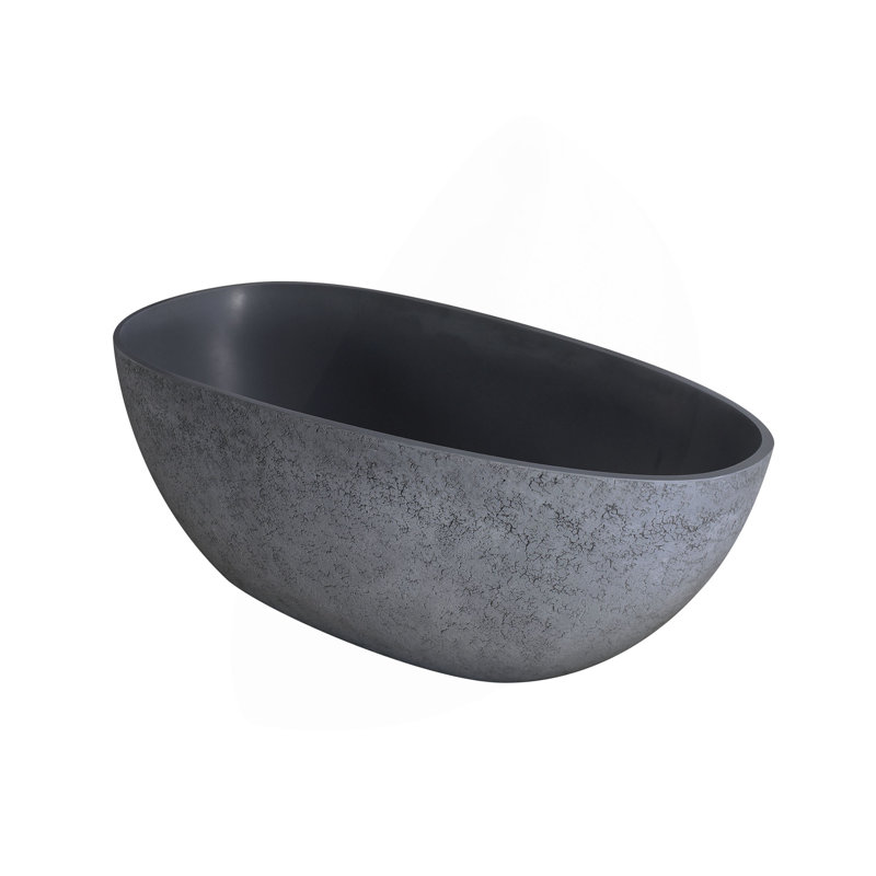 65 Inch Freestanding Solid Surface Soaking Bathtub For Bathroom