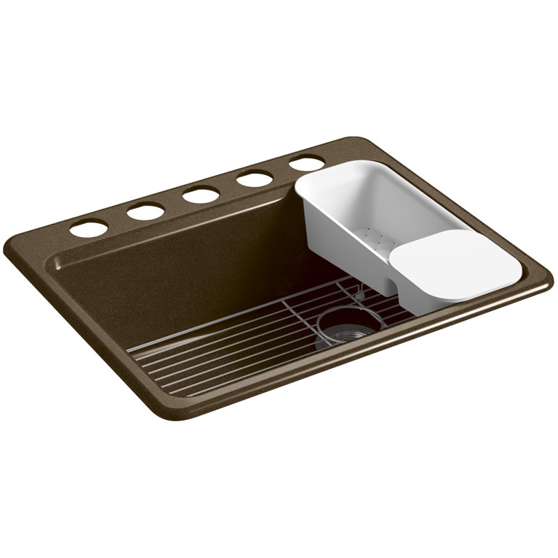Évier de cuisine Riverby 27 po L x 22 po l, Noir/Beige